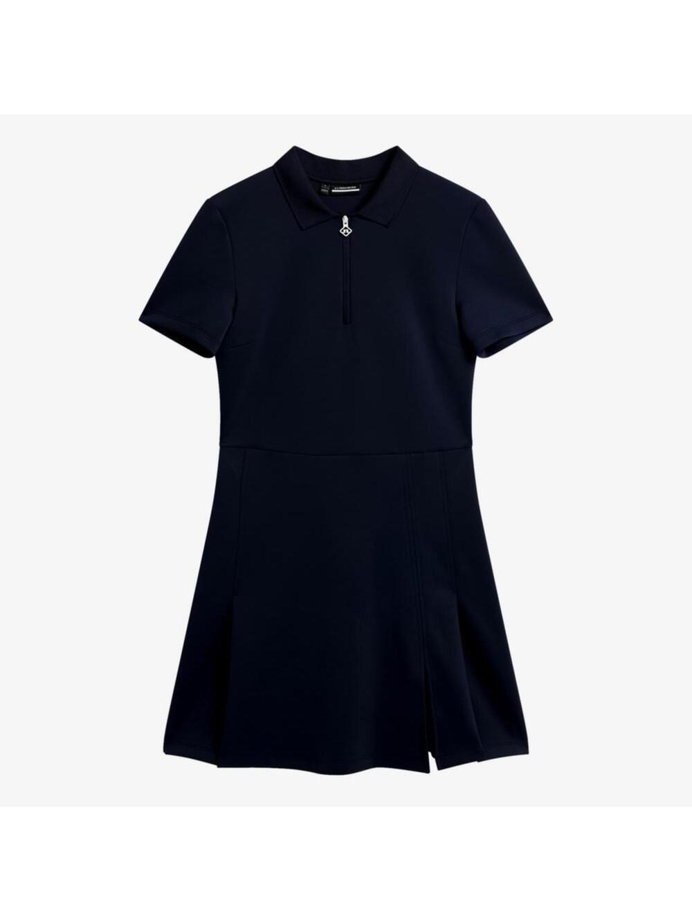 J Lindeberg Kanai Women's Short Sleeve Golf Dress Navy Blue Sz M EUC